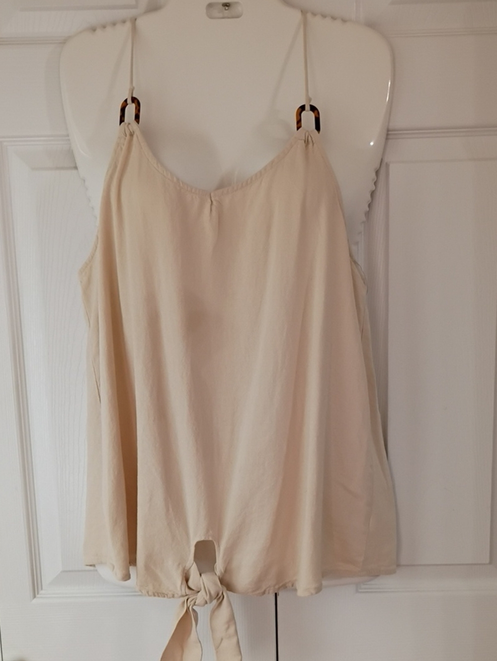Maurices Cream Tie-Front Spaghetti Strap Tank Size L